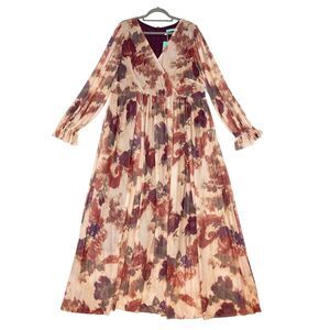 Toleen‎ Maxi Dress Womens Sz 3X Romantic Western Neutral Modest Flowy Floral